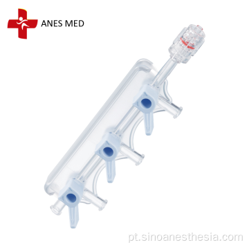 Manifold de kit de angiografia com manifold de 3 válvulas
